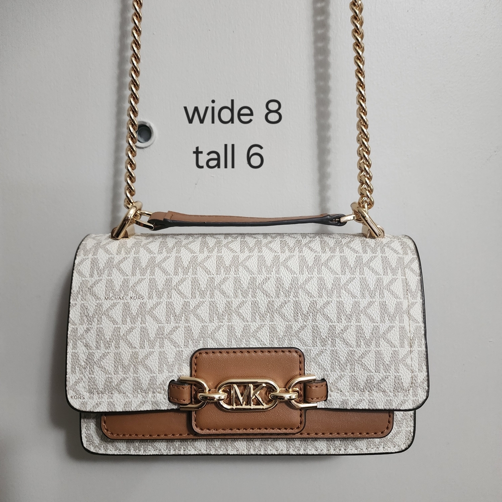 Michael Kors White and Tan Shoulder Bag